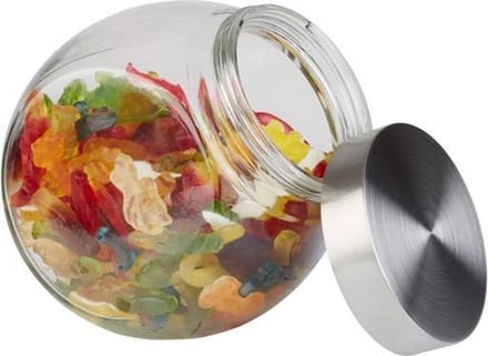APS Voorraadpot - Snoeppot van glas - Met RVS Deksel - Transparant - 1 Liter