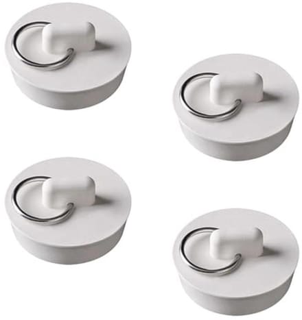 Set van 4 Universele Bad- en Keukenpluggen – Rubber Afvoerstop met Ophangring (30-33 mm)