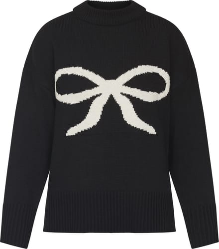 SISTERS POINT Miba-bow - Dames Trui - Black/cream - Maat S
