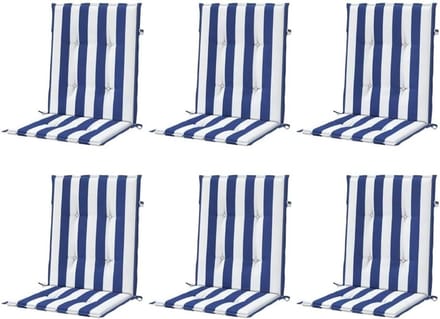 Set van 6 Tuinstoelkussens met Lage Rugleuning - Waterafstotend en Comfortabel