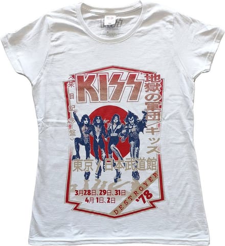 Kiss - Destroyer Tour '78 Dames T-shirt - L - Wit