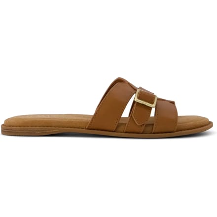 TOMS Sol Leren Dames Sandalen in Bruine Suiker