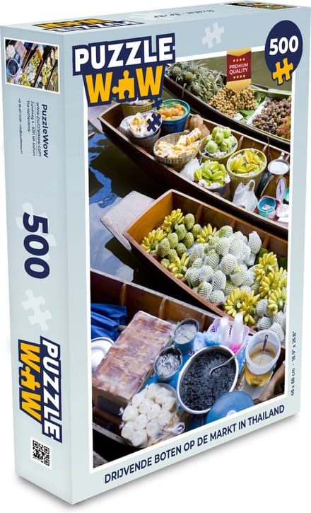 Puzzel Drijvende boten op de markt in Thailand - Legpuzzel - Puzzel 500 stukjes
