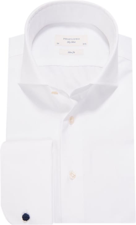 Profuomo - SkyBlue Slim Fit DubbelManchet - 41 - Heren - Slim-fit