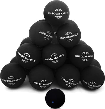 25 squashballen blauwe stip Unsquashable