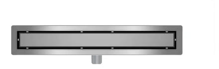 DutchLine - Douchegoot met flens en tegelrooster - RVS - 600x70mm