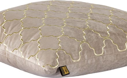 PTMD Lizze Sierkussen - 60x3x60 cm - Fluweel - Beige