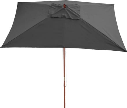 Parasol Florida, tuinparasol, marktparasol, 2x3 m polyester/hout 6 kg ~ antraciet