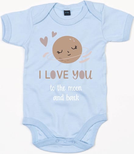 Rompertje Moon Print-Dusty Blue-12-18 Maanden