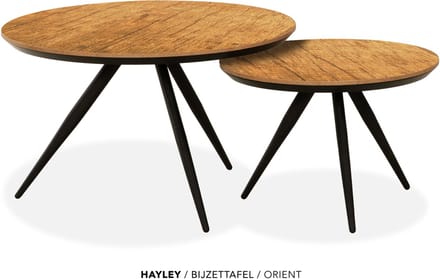 Maxfurn - Set van 2 ronde salontafels met verjongde rand | kleur: Orient