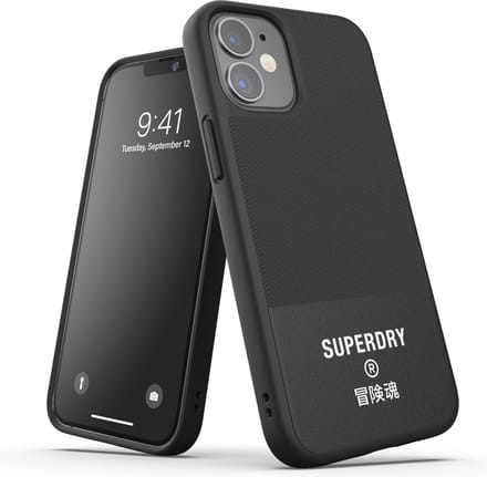 Superdry Moulded Case Canvas PC en TPU logo hoesje voor iPhone 12 mini - zwart