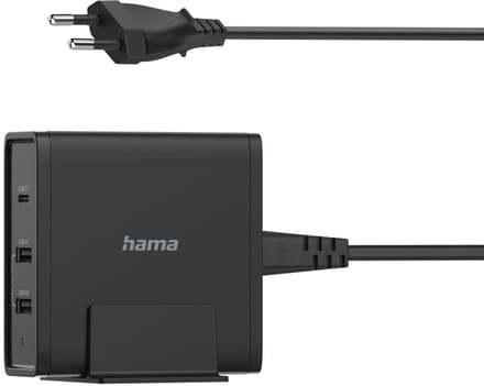 Hama Essential Line power adapter - 5-20V - 2 x USB 24 pin USB-C - 65 Watt