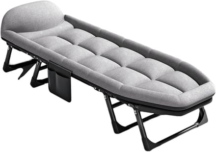 Opvouwbaar campingbed - Kampeerbedje ligstoel - Ontspannen buiten - Verstelbare rugleuning - 190x65cm - Grijs