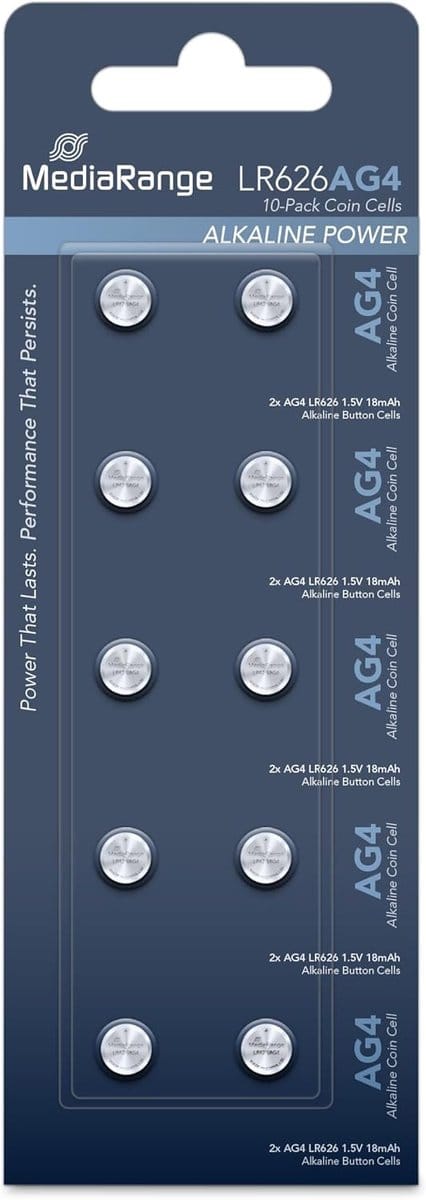 Premium Alkaline Knoopcellen AG4|LR626 1.5V - Verpakking van 10