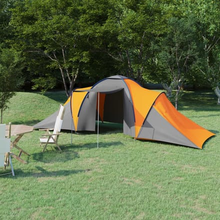 vidaXL - Tent - 6-persoons - grijs - en - oranje