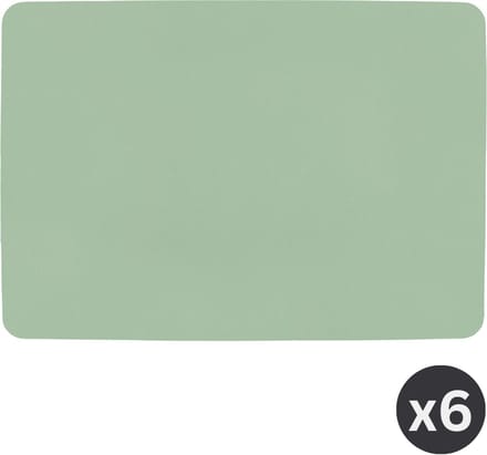 ZICZAC - Placemat TOGO - SET/6 - Dubbelzijdig - Kunstleer - 33x45 cm, groen