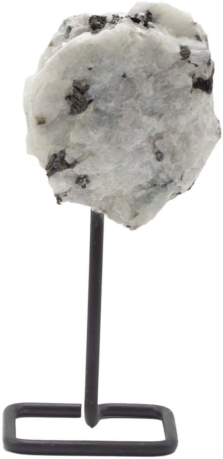 Mineral Specimen on Metal Stand - Rainbow Moonstone