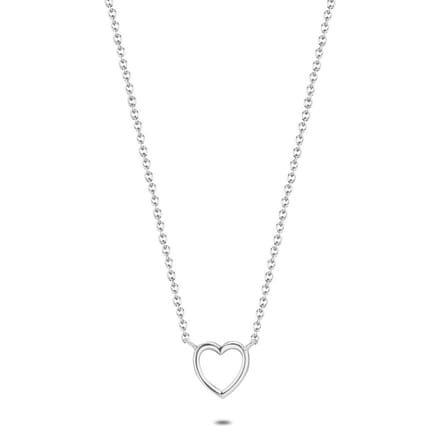 Twice As Nice Halsketting in zilver, open hartje 40cm+5cm