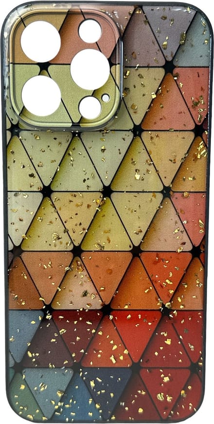 Silicone Hoesje Print - Backcover - Geschikt voor: Apple iPhone 15 Pro Max - Marmer Triangle