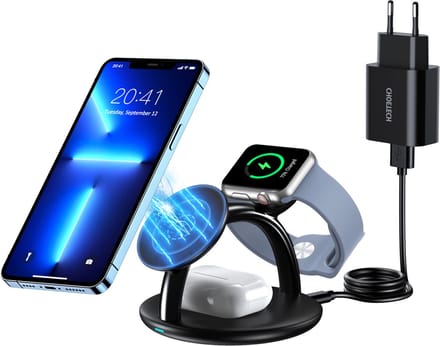 Choetech 3-in-1 Draadloze Oplaadstation iPhone/AirPods/Watch Zwart