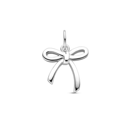 zilver gerhodineerd hanger strik 16 mm 1339695