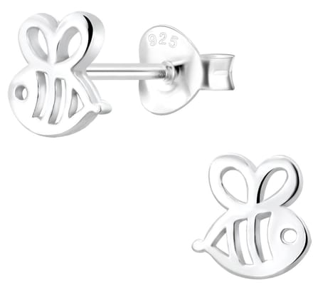 Joy|S - Zilveren Bij oorbellen 5 x 6 mm