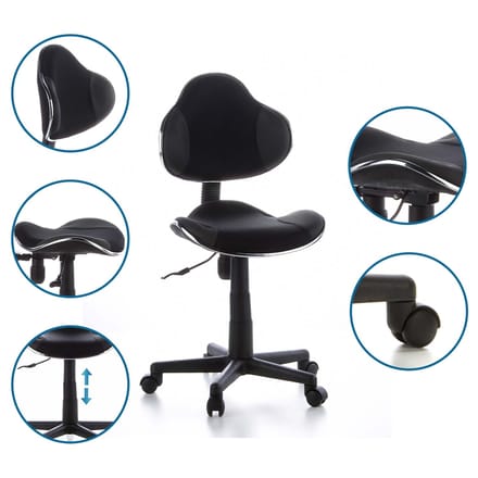 hjh office Kiddy GTI-2 - Bureaustoel - Kinder - Zwart / grijs