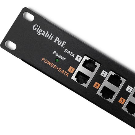 Qoltec Patchpaneel RACK |   12 Poorten |   PoE |   Zwart