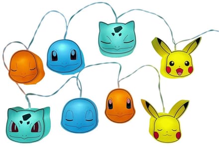 Teknofun Pokémon - Lichtsnoer - Pikachu, Charmander, Bulbasaur & Squirtle