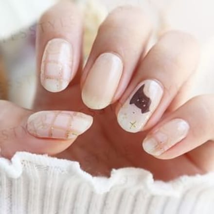 Lunacaca - Kitty In Cozy Nest Nail Art Stickers 24 pcs