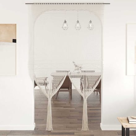 vidaXL - Gordijn - macramé - 140x240 - cm - katoen