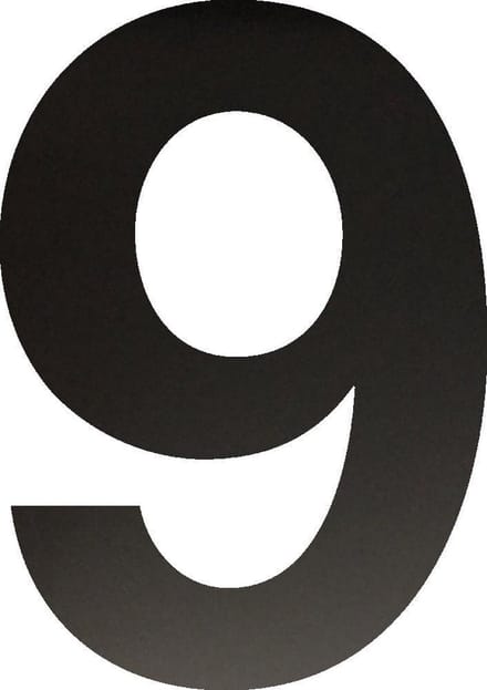 Huisnummer 30 cm - Nummer 9 - Mat Zwart