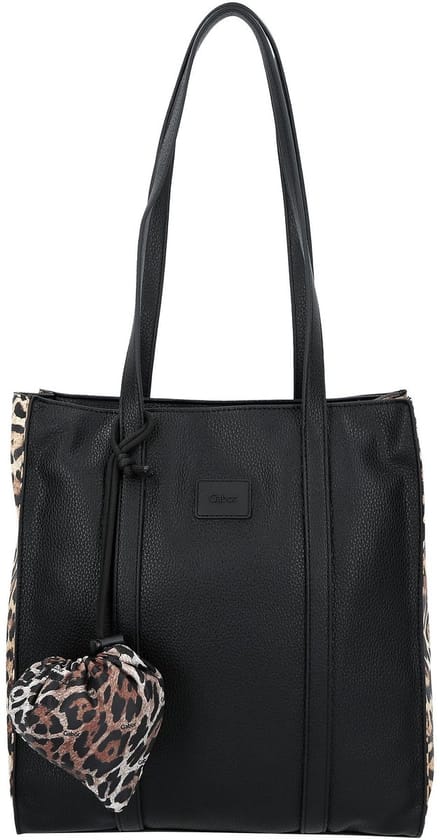Gabor shopper schoudertas Elfie Luxe Zip Tote Bag Leo Black zwart