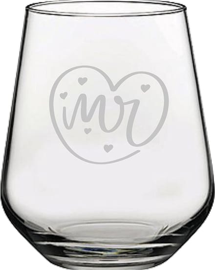 Gegraveerde drinkglas 42,5cl Mr. In hartje
