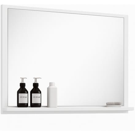 Badplaats Badkamerspiegel Oliver 60 x 12 x 50 cm - Wit - Spiegel met Houten Frame en Planchet