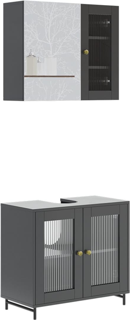 Vicco Badkamermeubelset Malte, Grijs, 2-delig