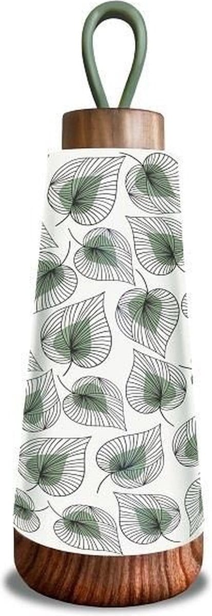 Chic.Mic Bioloco Loop Mini - Isoleerfles - 350 ML - Art Leaves - Dubbelwandig - Draagbare fles - Eco-friendly