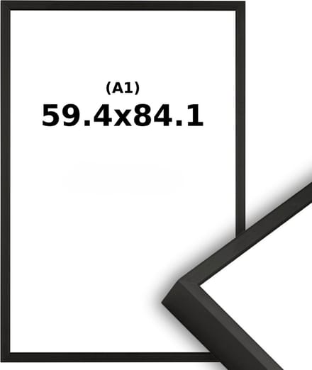 Wissellijst Zwart A1 - 59,4 x 84,1cm - Ontspiegeld Acrylite - Professional