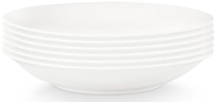 vtwonen Pastaborden - Serviesset - Wit - Diepe Borden - Bordenset van 6 - 25.5cm
