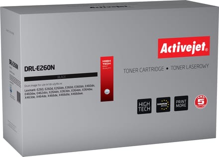 ActiveJet DRL-E260N Drum voor Lexmark printer; Lexmark E260X22G vervanging; Opperste; 30000 pagina's; zwart.