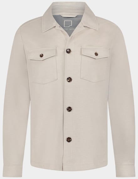 Born With Appetite Overshirt Grijs Dustin Shirtjacket 25114DU89/190 pebble