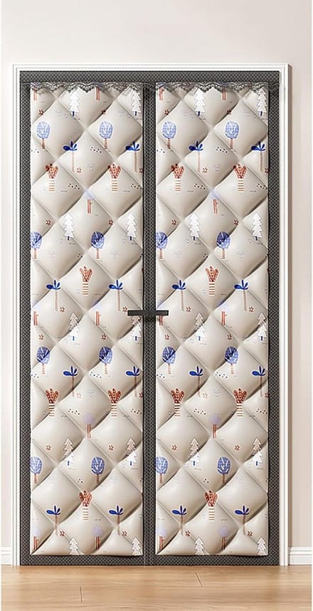 Magnetisch Deurgordijn - Isolerende Bekleding - Warmte Binnen Houden - Automatisch Sluitend - 80x220 cm - Grijs