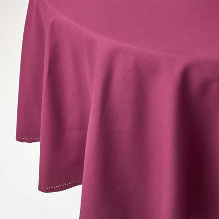 Homescapes Rond tafelkleed bordeaux - 178 cm, 100% katoen