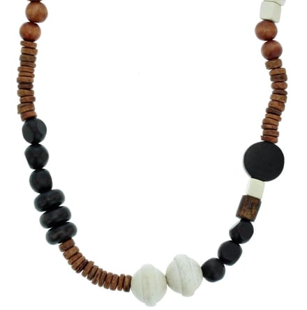 Behave - Lange ketting dames - Houten kralen - Etnische stijl