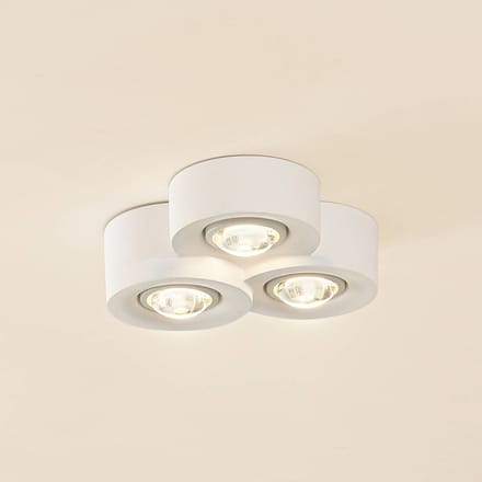 Lindby - plafondlamp - 3lichts - Gips - H: 7.3 cm - GX53 - wit