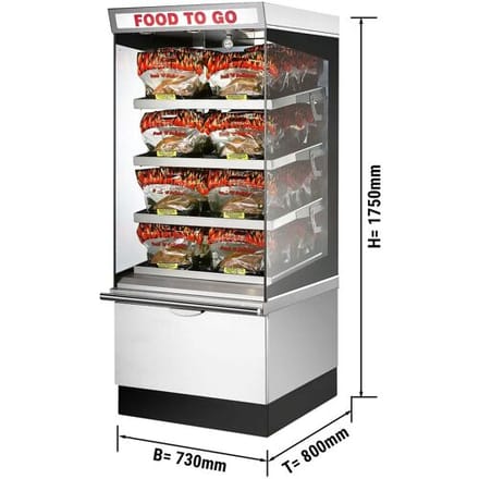 UBERT Warmhoudvitrine - 730x800mm - 4 verwarmde planken