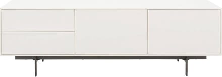 Goossens Tv Meubel Verona, 2 Deuren 2 Laden 45 Cm Diep - Wit
