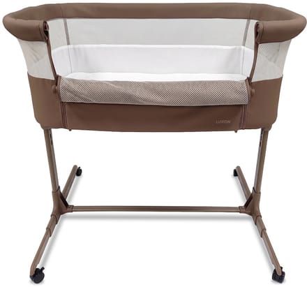 LUVION® Co Sleeper Mocha Walnut – Aanschuifbedje – Baby Wieg – Co-Sleeper – Verstelbaar – Inclusief Matras – Bruin