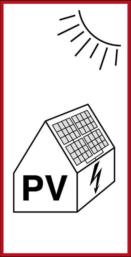 PV installatie bord - kunststof 100 x 50 mm