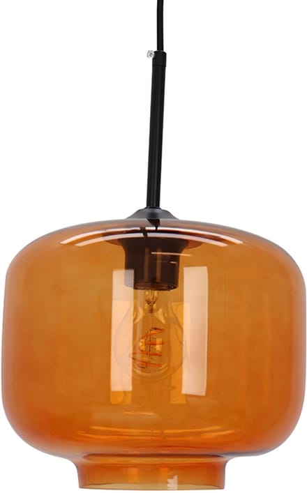 Olucia - ANNIEK - Hanglamp - Oranje / Zwart - 3L - Vorm: Rond